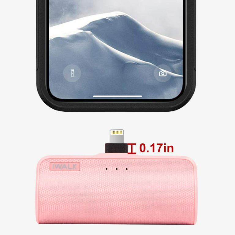  iWALK Mini Portable Charger for iPhone with Built in Cable,  3350mAh Ultra-Compact Power Bank Small Battery Pack Charger Compatible with  iPhone 14/13/13 Pro/12/12 Pro/11/XR/XS/X/8/7/6,Pink : Cell Phones &  Accessories