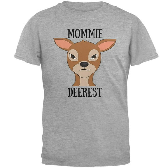 Deer Mommy Deerest Dearest Funny Pun Mens T Shirt Heather X-LG