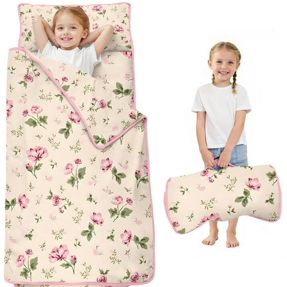 Pioneer Flower Floral Print Pattern Toddler Nap Mats for Kids Preschool,Sleeping Mat Bag or Kids,Toddler Sleeping Bag,Toddler Nap Mat or Daycare