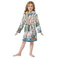 thumbnail image 6 of FORMRS Niños Bathrobe Unisex Hooded Robe Soft Plush Pajamas Sleepwear, Size 2-3T, Vibrant Flowers, 6 of 7