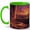 Green, variant on Moon Garden Fantasy 11oz Ceramic Mug, Floral Night Sky Dreamscape Coffee Cup
