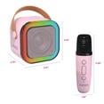 thumbnail image 6 of Kiddos LED Mini Karaoke Machine, Bluetooth Speaker with 2 Wireless Microphones, Pink, 6 of 10