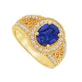 thumbnail image 1 of Fine Jewelry Vault UBUNR83069AGVY9X7CZS Sapphire & CZ Filigree Ring in Yellow Gold Vermeil, 48 Stones, 1 of 1