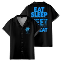 Jey Uso Eat Sleep Yeet Repeat Shirts Women Men's Short Sleeve Button-up Tshirt Trendy Outfits