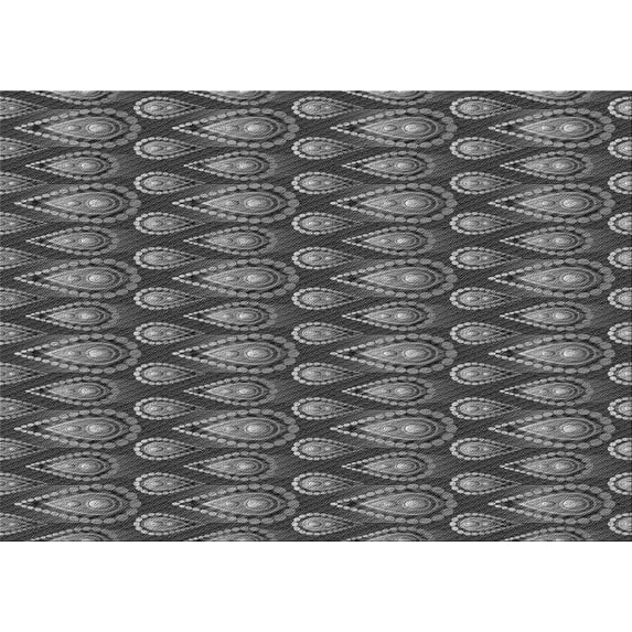 Ahgly Company Indoor Rectangle Patterned Dark Gray Black Area Rugs, 5' x 7'