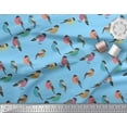 thumbnail image 3 of Soimoi Blue Cotton Duck Fabric Rufous Flycatcher Bird Decor Fabric Printed Yard 44 Inch Wide, 3 of 3