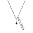 thumbnail image 1 of Delight Jewelry Silvertone Mini Paw with Black Crystal Silvertone Hope Anchors the Soul Bar Charm Necklace, 23", 1 of 4