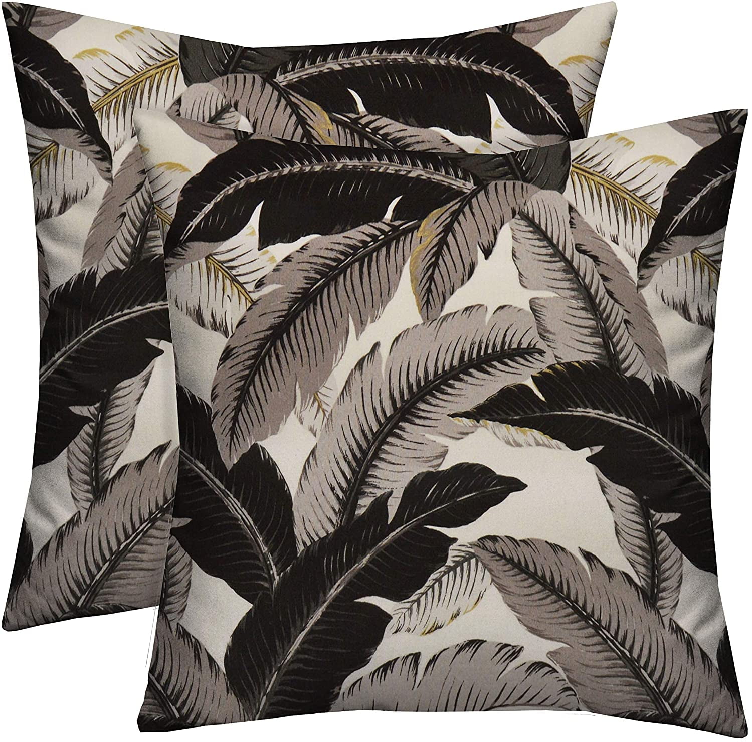 Rsh Décor Indoor Outdoor Made With Tommy Bahama Prints Set Of 2 Square Pillows Weather Resistant 17 X 17 Swaying Palms Onyx Black Tropical Leaves Walmart Com Walmart Com