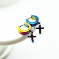 thumbnail image 2 of Pendientes de acero de titanio con forma de cruz sencilla y a la moda para hombre, pendientes de moda para mujer, material resistente ideal para regalar, 2 of 5