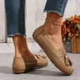 thumbnail image 6 of Rokment Womens Fringe Slip on Loafers Beach Travel Comfortable Walking Flat Dress Shoes Stylish Tassel Leather 2026 Spring Fall Casual Oxfords for Ladies Khaki Size 8, 6 of 8