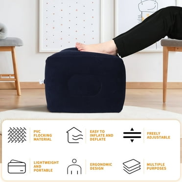 Sparsain 1pc Inflatable Airplane Footrest, Under Desk Foot Rest, Height Adjustable Pillow, Foot Rest for Airplane Travel