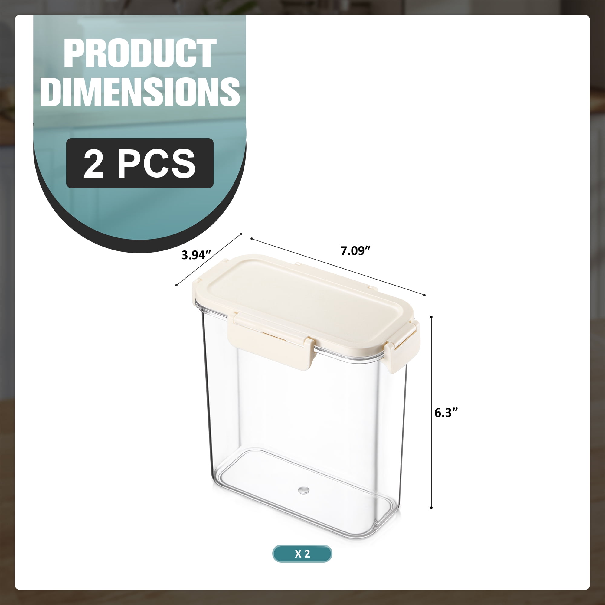 Sorbus 2-Pack Clear Medium Tall Narrow Food Storage Containers with Lids, Stackable