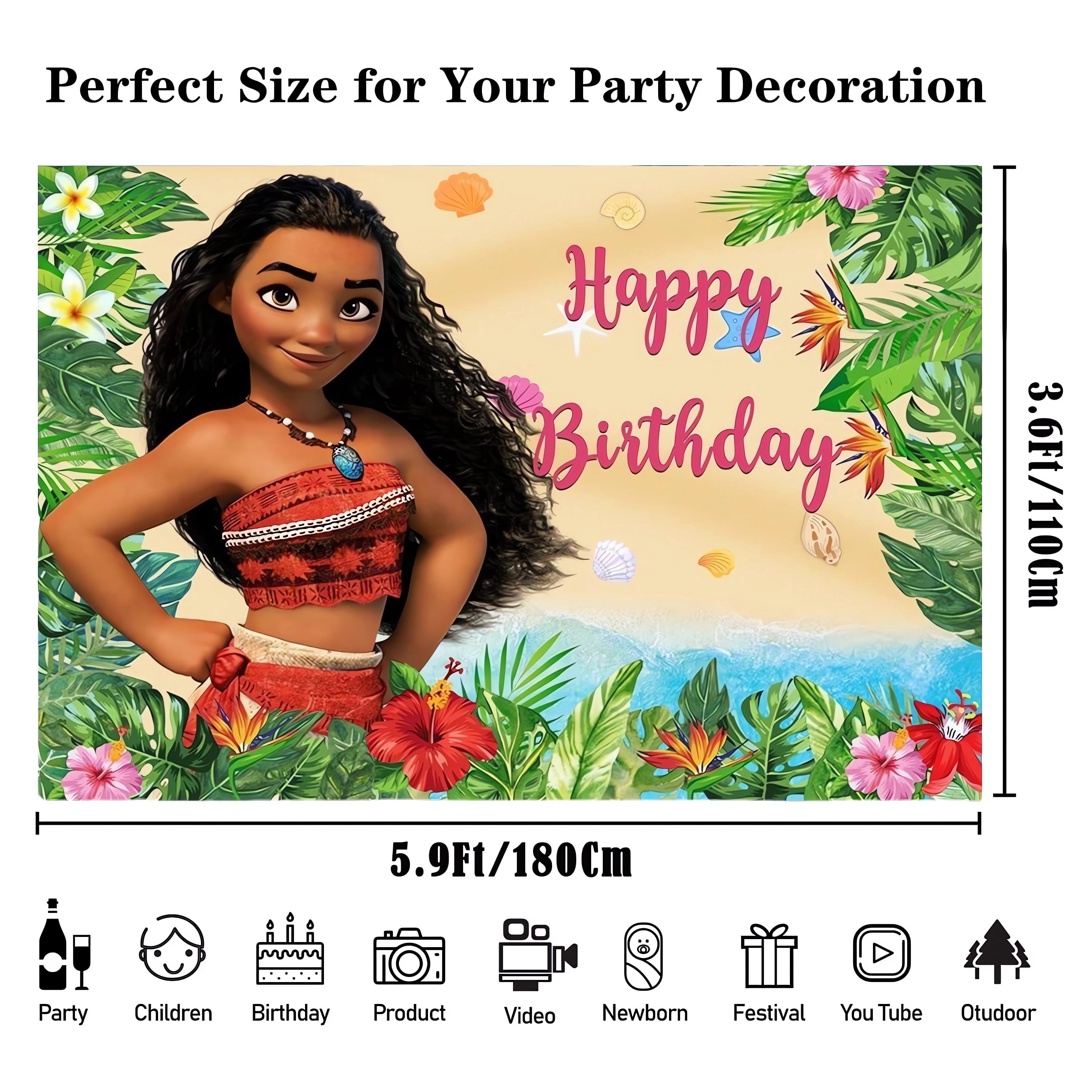 Moana Geburtstag Party Hintergrund – Bunte Wanddeko Für Den Perfekten Kindergeburtstag