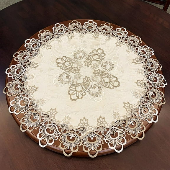 Round Tablecloth, Damask Floral Lace Tablecloths Table Cloth for Dining Room Kitchen Home Decor