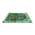thumbnail image 2 of Ahgly Company Machine Washable Indoor Rectangle Abstract Turquoise Blue Modern Area Rugs, 7' x 10', 2 of 4