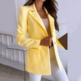 thumbnail image 6 of Fulijie Womens Sweatshirts & Hoodies,Women Casual Solid Single Button Lapel Long Sleeve Slim Suit Temperament Blazers Coat For Office Ladies, 6 of 9