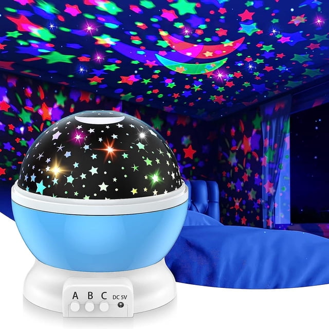 Proyector de luces nocturnas para niños: Liangnv 8 luces de colores que cambian la luz nocturna de estrella para niños de 2 a 12 años, juguetes, lámpara giratoria para niños de 3 a