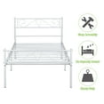 thumbnail image 4 of Geniqua Twin Size Bed Frame Steel White Foundation Modern Headboard Footboard Foundation Tool Free No Box Spring Needed, 4 of 8