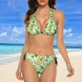 thumbnail image 4 of NICKSUN Women's Bikini Sets, Cute Print Two Piece Bathing Suits Sexy Halter Padded Bikini Swimsuits, 4 of 6