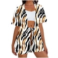 thumbnail image 2 of Nuoqisi Women's 2 Piece Hawaiian Vacation Outfits Tropical Print Short Sleeve Shirts and Shorts Beach Sets Resort Wear, 2 of 6