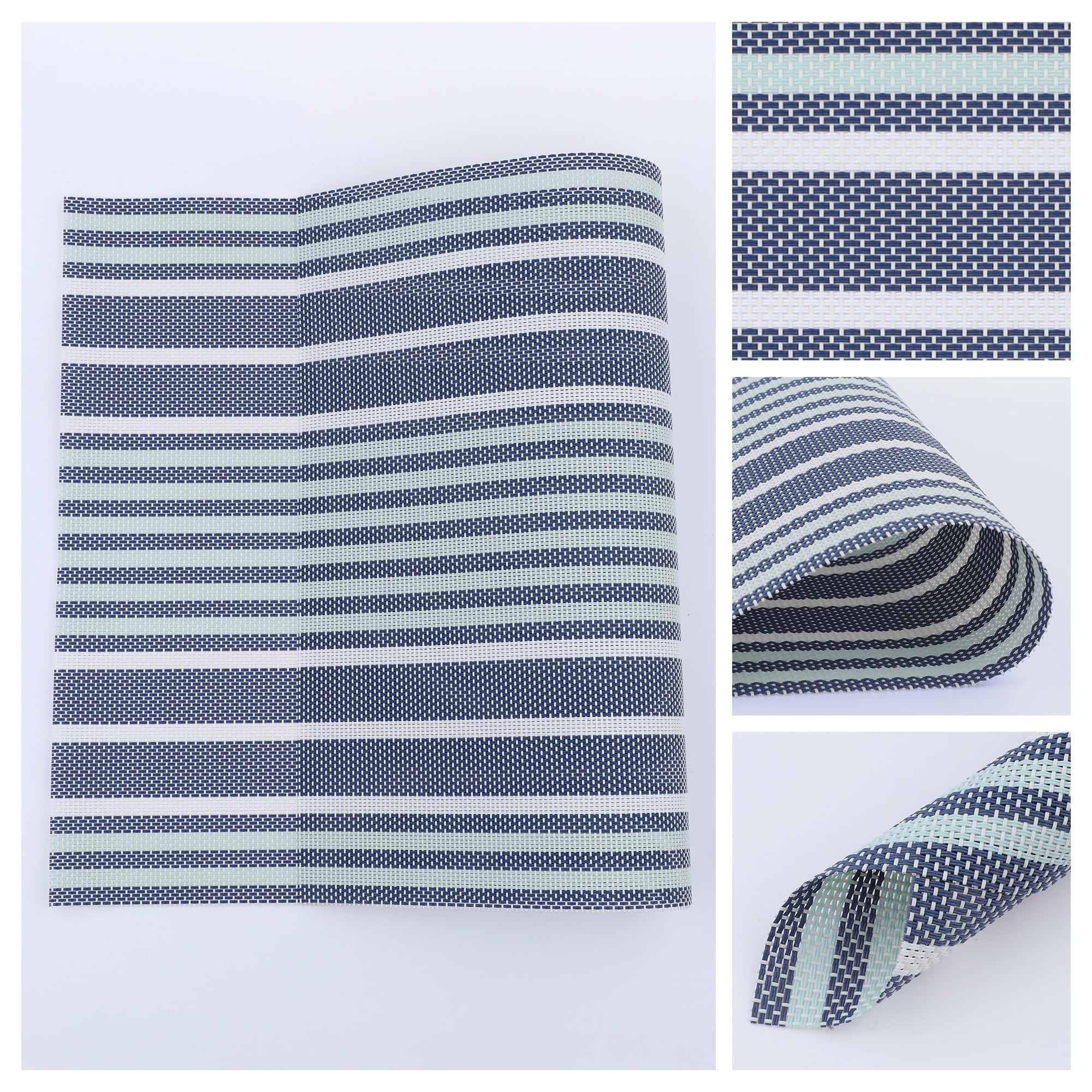Unique Bargains Place Mat Set of 8 Placemats for Kitchen Table Decor Blue