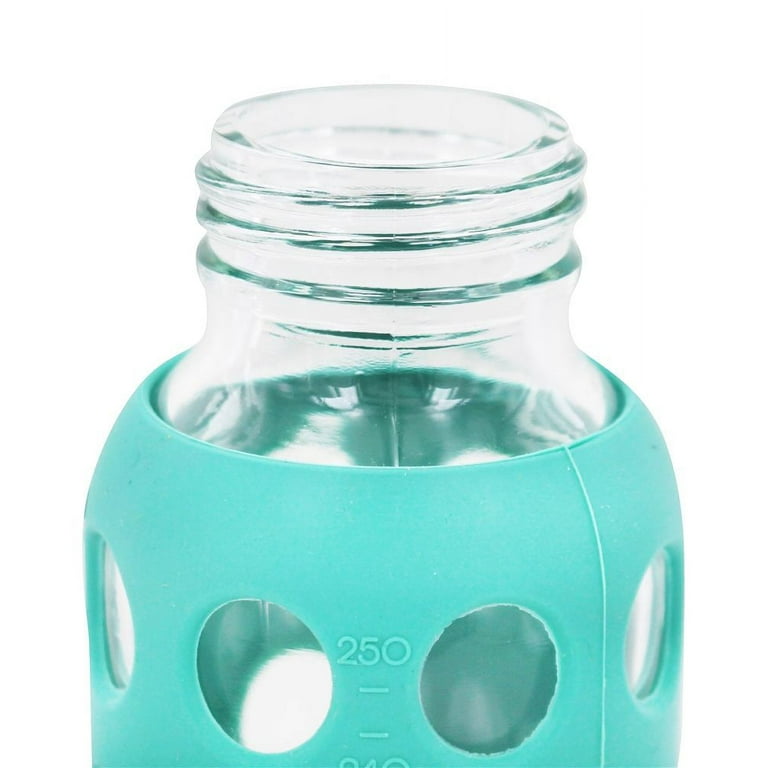 Lifefactory 210001 Glass Water Bottle with Flat Cap, Orange, 9 oz