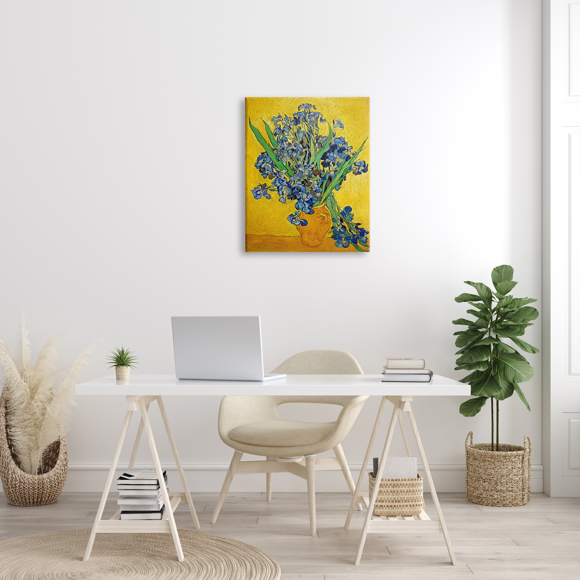 Stupell Industries Vaas met Irissen Vincent van Gogh Iris Flower Painting Painting Gallery Wrapped Canvas Print Wall Art, Design by one1000paintings