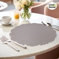 thumbnail image 5 of PU Leather Placemat Nordic Table Mat Round Flower Home Kitchen Dining Tablecloth Christmas Decoration Large Size, 5 of 5