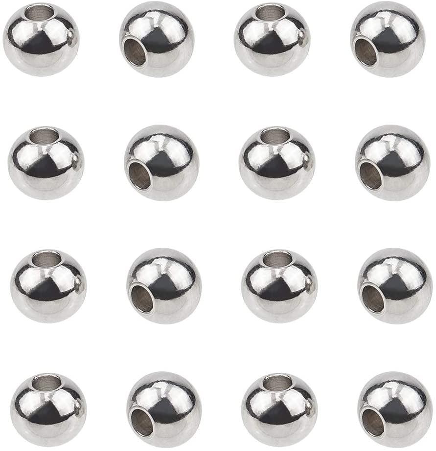 Spacer Beads Round Ball Metal Round Beads Jewelry Making Crafts Finding 400Pcs 