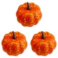 thumbnail image 4 of 3 Pcs Miniature Artificial Pumpkins, Faux Small Pumpkins, Mini Plastic Pumpkins, Simulated Fall Harvest Pumpkins, Tiny Fake Pumpkin Decors, Fall Halloween Decorations for Table Mantel Porch, 4 of 5