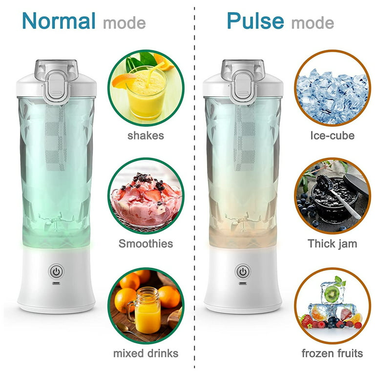Portable Blender for Shakes and Smoothies Personal Small Drink Electric Blender Cup USB Rechargeable 380ml(13oz) and 6 Blades Shake Mixer Tarvel