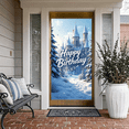 thumbnail image 3 of LUUFILx Happy Birthday Winter Wonderland Castle Background Backdrop Banner Party Decorations Supplies Photography Props Festive Celebration Decor Snowflake, 3 of 7