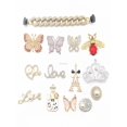 thumbnail image 2 of Abeja mariposa zapatos encantos diseñador Croc encantos Bling Rhinestone chica cristal diamante gema decoración Metal perla accesorios Italia Gao Jinjia LED, 2 of 2