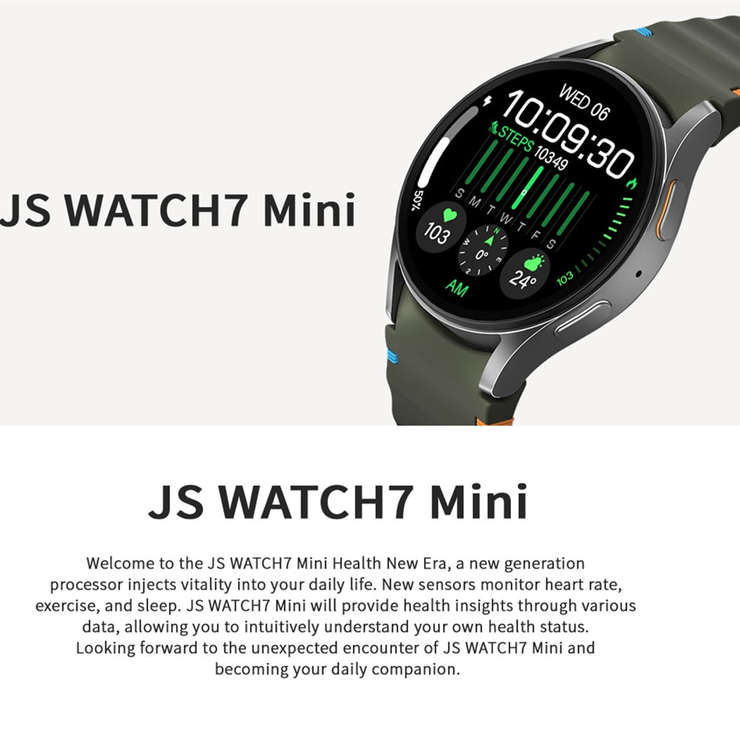 E EYAFA Smart Watch JS Watch7 Mini Bluetooth Call Sports Watch with 1.3 inch AMOLED Screen for Men and Women