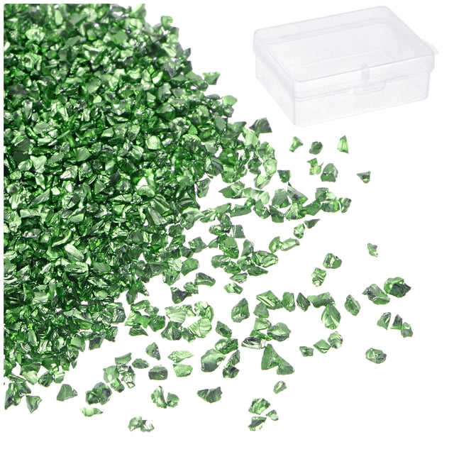 Unique Bargains 50g Crushed Glass Chips 1-3mm, Green