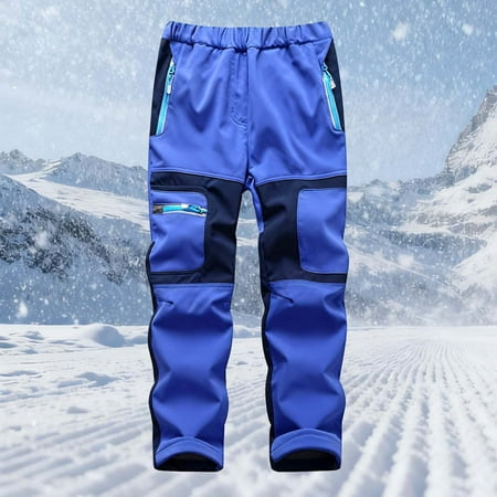 ATOGUTA Kids Snowboard Ski Pants Warm Fleece Windproof Water Proof Outdoor Hiking Ski Pants Size 3T-13 Blue