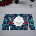 thumbnail image 2 of EREHome Green Red Skull Placemat Plate Holder Set of 4, Table Mats Protector 12x18 inch, 2 of 5