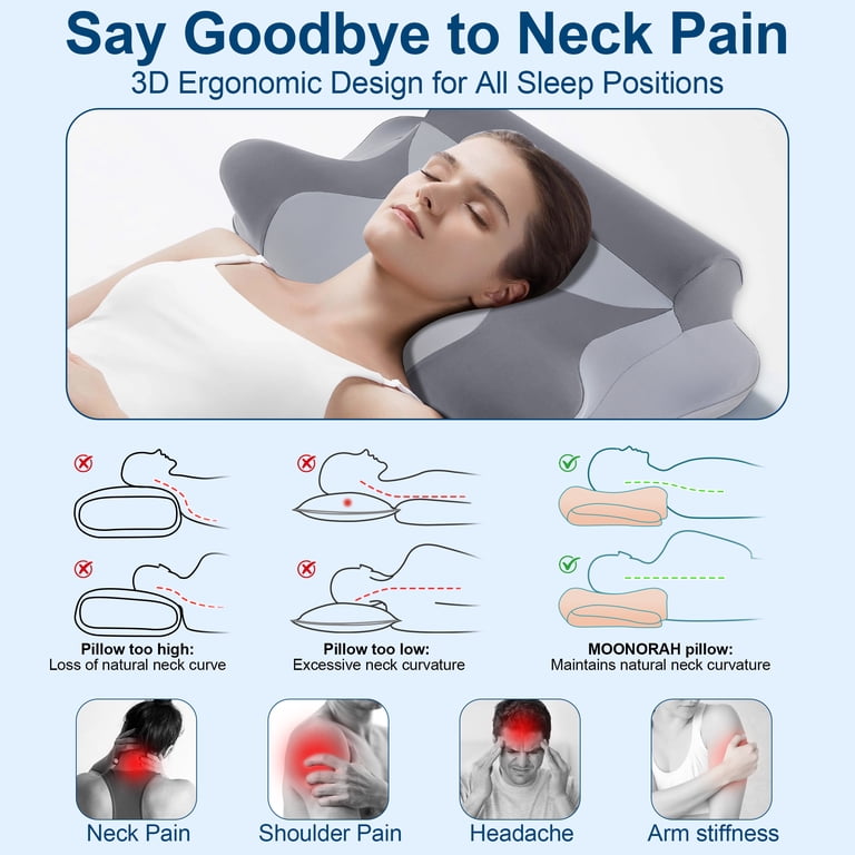 MOONORAH Cooling Memory Foam Cervical Neck Pillow photo 6