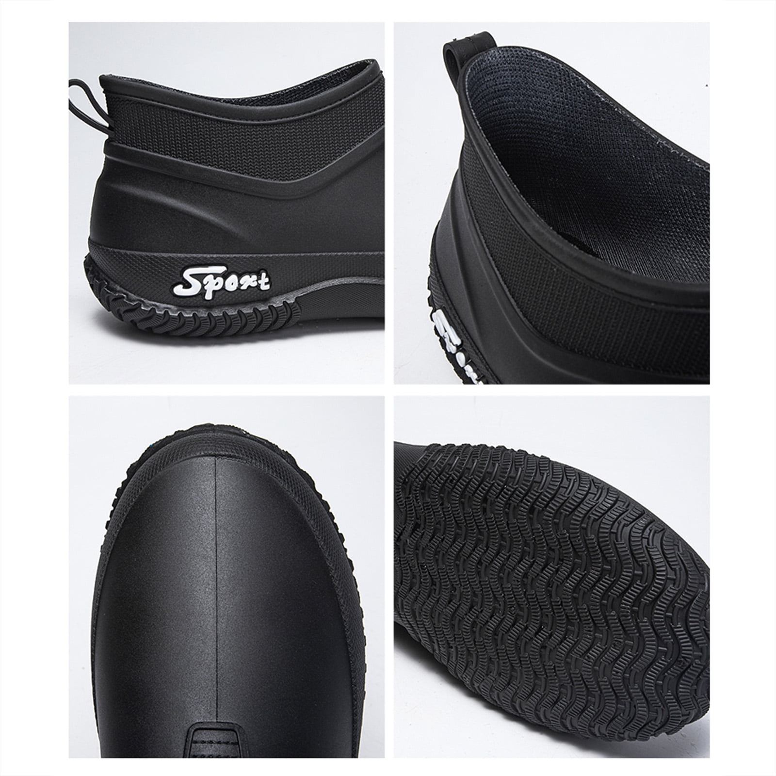 Chenyee Slip On Rubber Rain Boots for Women Non Slip Water-proof Garden Shoes Short Ankle Booties