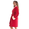 thumbnail image 2 of Scalloped Textured Kimono Robe (Red Sherpa, 3X), 2 of 3