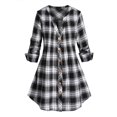 thumbnail image 1 of Blusa Talla Extra a Cuadros Manga Campana Rosegal Blusas Tallas Grandes, 1 of 5