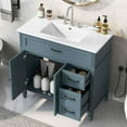 thumbnail image 2 of MAYEERTY 36" Bathroom Vanity with Sink Blue Cabinet Drawers Solid Frame MDF One Package, 2 of 6
