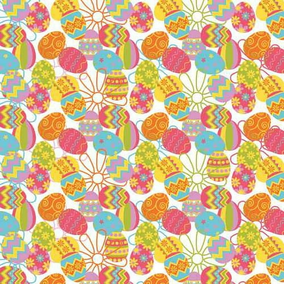 Bandanna Co Seasonal, Spring, Tossed Eggs, 22" x 22" (2nd)