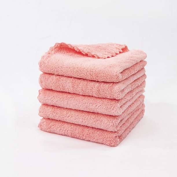 Nvzi 10 paños de cocina reutilizables sin olor, paños de limpieza de vellón coral súper absorbentes de 9,84 x 9,84 pulgadas (rosa)