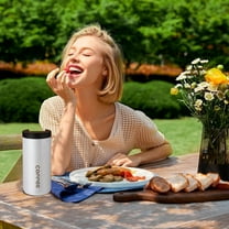 Stainless Steel Coffee Travel Mug | 400ml Vacuum Insulated Tumbler Cup With Leakproof Lid | Keeps Hot & Cold | For Office, Home, Commuting, Camping | Non-Slip Sleeve | Red Blue White