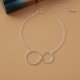 thumbnail image 2 of Pulsera chapada en plata para estudiantes que conserva el color, pulsera sencilla para mujer, joyería de mariposa estrella coreana, regalo de moda SL11, doble círculo, 2 of 2