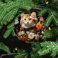 thumbnail image 5 of Welcome Fall Cat with Flowers Ceramics Ornaments Funny Cat Keepsake Ceramic Ornament Collectible Present Gift Xmas Tree Decoration Funny Gifts for Women/Men, 5 of 8