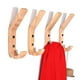 thumbnail image 2 of Gancho para abrigos de madera, 4 ganchos para abrigos en forma de J de 160 mm, ganchos para toallas montados en la pared mejorados, roble de grado A, superficie pulida a mano, adecuado para, 2 of 4