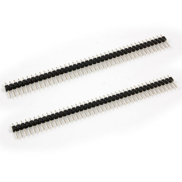 Unique Bargains 2 Pcs 1x40 Pin 2.54mm Pitch Single Row Pin Header Strip