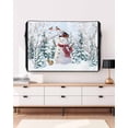 thumbnail image 3 of Outdoor TV Cover 70 to 75 Inch Weatherproof, Christmas Snowman Waterproof TV Screen Protector for Outside Decor with Zipper and Pocket 68"L x 42"H , Winter Blue Snowy Pine Forests Bird, 3 of 7